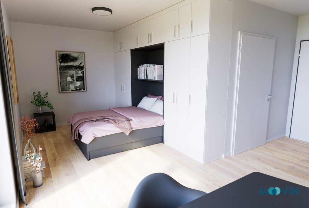 Studentenapartment mit Bett und Stauraum – Hamburg – RBO. Quartiersentwicklung