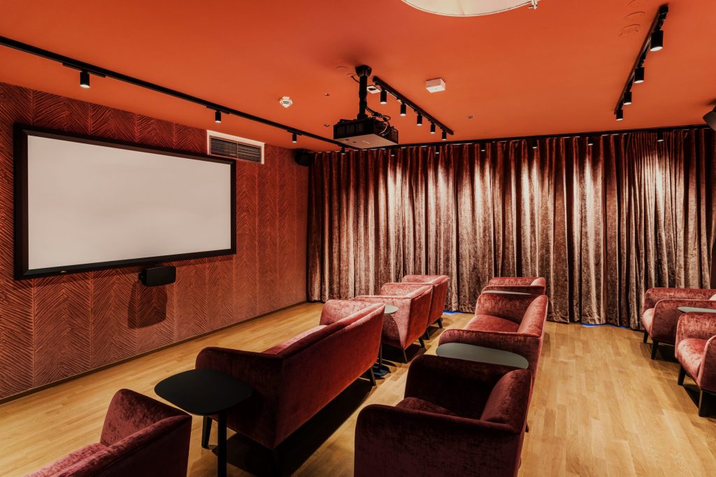 Cinema room with rows of seats – Vienna – Momento by Greystar